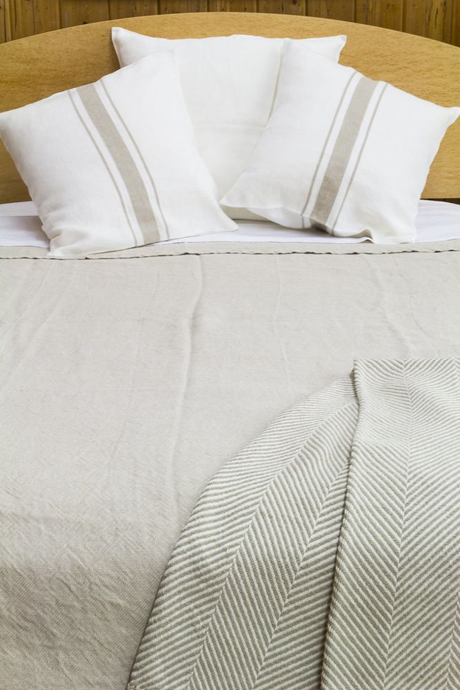Handwoven linens in the Loomcraft studio
